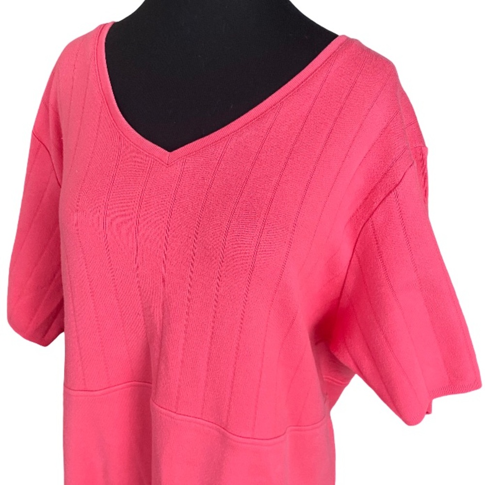Vintage Eileen Fisher Woman cotton coral plus size short sleeve dress 2X - Picture 4 of 7